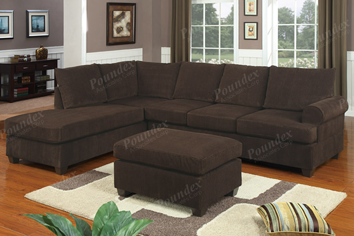 Sectional F7135 Chocolate Furniture, Sofas Under 400 Dollars